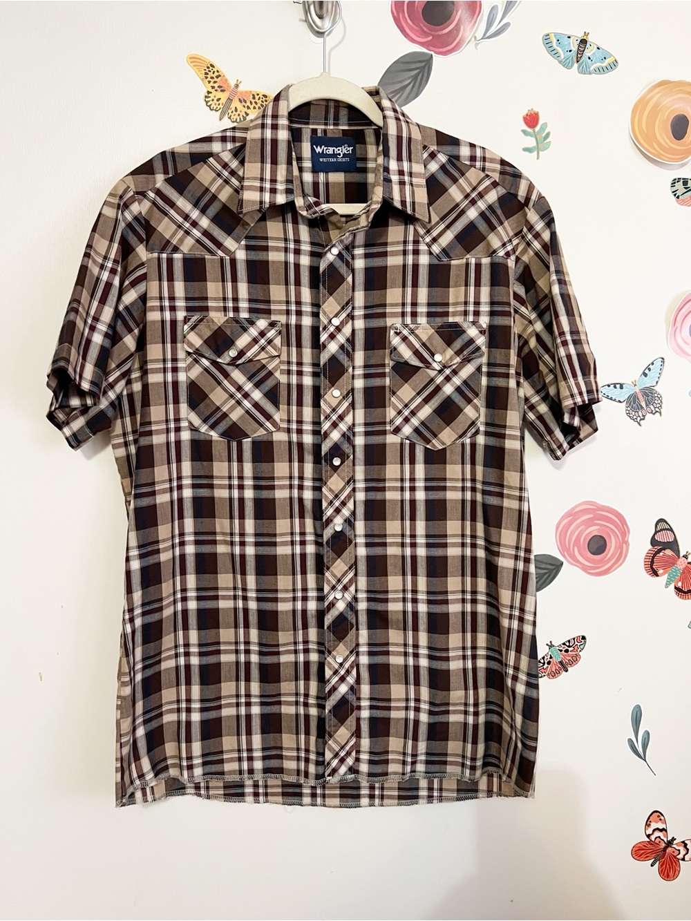 Vintage Wrangler Western Short Sleeve Button Down Shirt L
